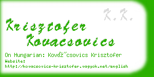krisztofer kovacsovics business card